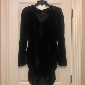 Beautiful Black Suede Blouse